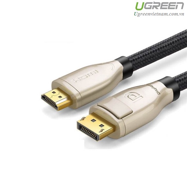Cáp Ugreen Displayport to HDMI 2.0 dài 2m hỗ trợ 3D 4K/60Hz 40434