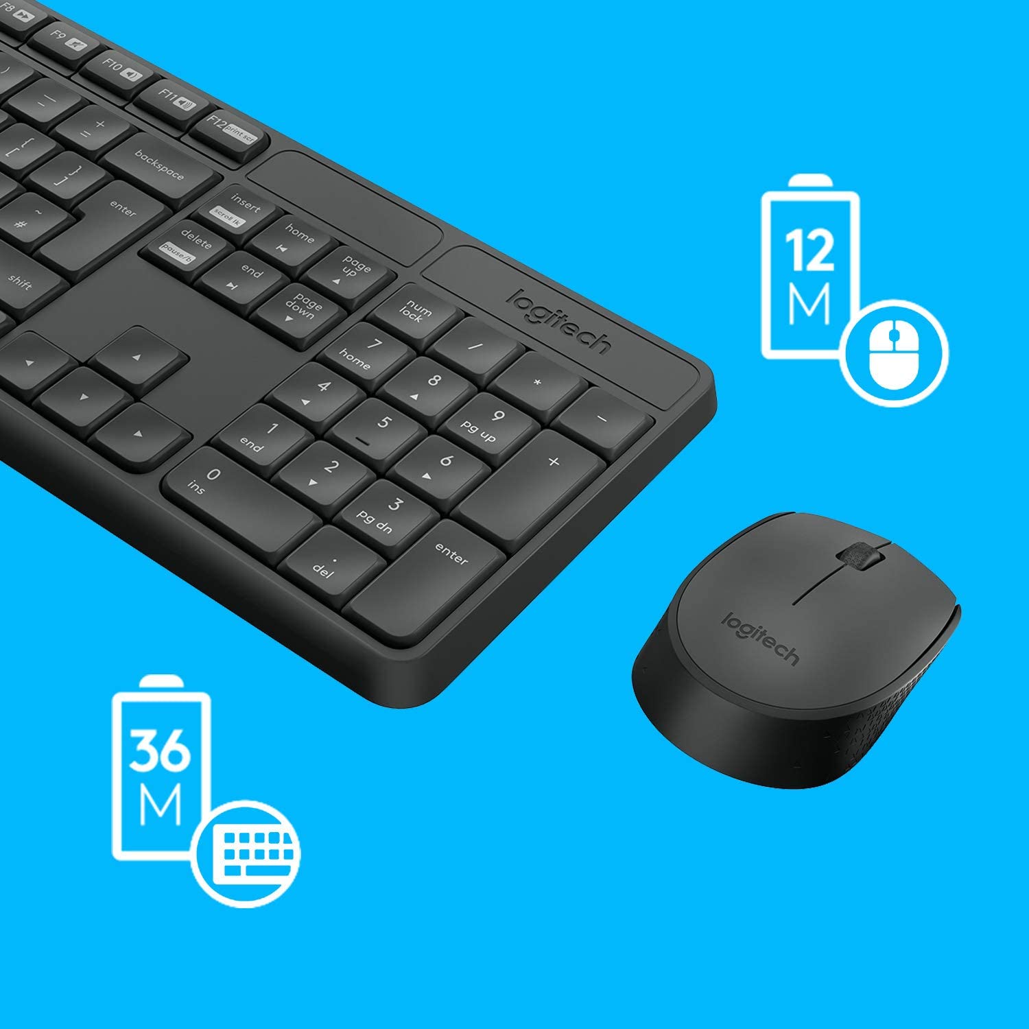 Bộ Bàn Phím Chuột không dây Logitech MK235  Wireless - Bảo hành 12 Tháng 