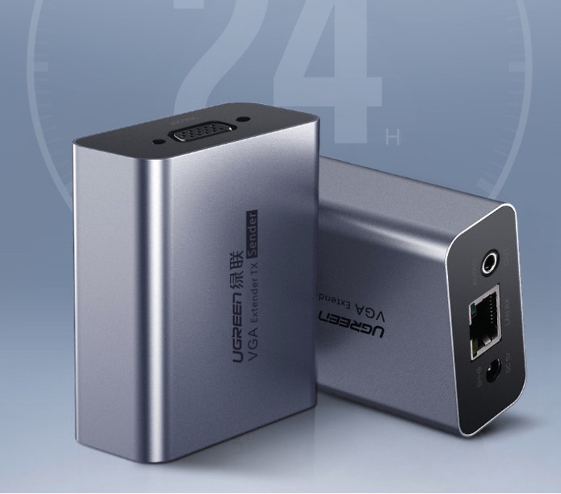Bộ kéo dài Ugreen VGA 100m qua cáp mạng CAT6 60533