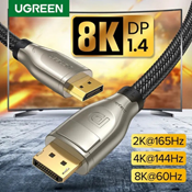 Cáp Displayport Ugreen Chuẩn 1.4 Dài 5m hỗ trợ 8K60Hz 80724 Cáp Displayport Ugreen Chuẩn 1.4 Dài 5m hỗ trợ 8K60Hz 80724